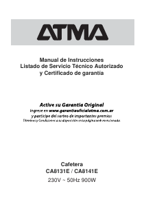 Manual de uso Atma CA8131E Máquina de café