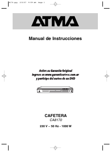 Manual de uso Atma CA8170 Máquina de café