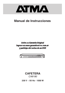 Manual de uso Atma CA8180 Máquina de café