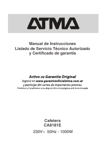 Manual de uso Atma CA8181E Máquina de café