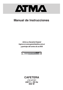 Manual de uso Atma CA8191 Máquina de café