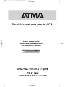 Manual de uso Atma CA9180X Máquina de café