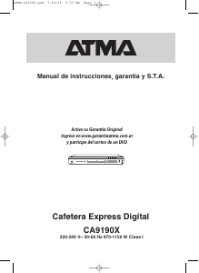 Manual de uso Atma CA9190X Máquina de café