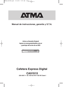 Manual de uso Atma CA9191X Máquina de café
