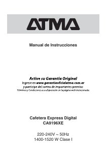 Manual de uso Atma CA9196XE Máquina de café