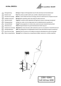 Руководство Trio 2502211-07 Cono Светильник