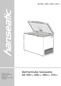 Bedienungsanleitung Hanseatic HA 180++ Gefrierschrank
