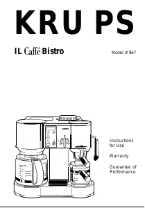 Manual Krups 867 IL Caffe Bistro Espresso Machine