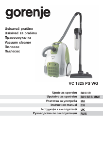 Manual Gorenje VC1825PSWG Vacuum Cleaner