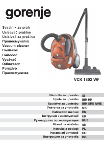 Manual Gorenje VCK1802WF Vacuum Cleaner