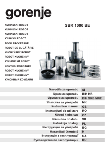 Návod Gorenje SBR1000BE Kuchynský robot