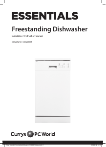 Manual Currys Essentials CDW45S18 Dishwasher