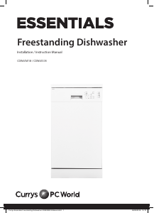 Manual Currys Essentials CDW45W18 Dishwasher