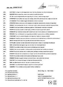 Руководство Trio 899670107 Laon Светильник