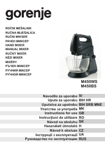 Manual Gorenje M450BS Mixer cu vas