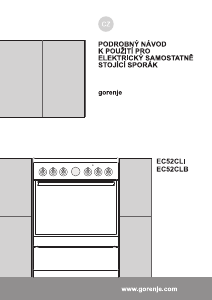 Manuál Gorenje EC52CLB Sporák