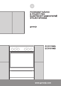 Manuál Gorenje EC5111WG Sporák