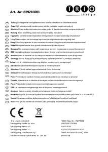 Manuale Trio 829210201 Cayman Lampada