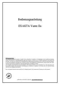 Bedienungsanleitung Exakta Varex IIa Kamera