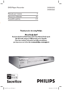Manuale Philips DVDR3355 Lettore DVD