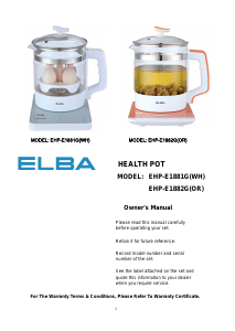 Manual Elba EHP-E1882G(OR) Egg Cooker