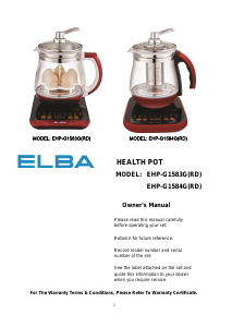 Manual Elba EHP-G1583G(RD) Egg Cooker