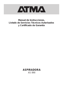 Manual de uso Atma AS890 Aspirador
