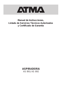 Manual de uso Atma AS892 Aspirador