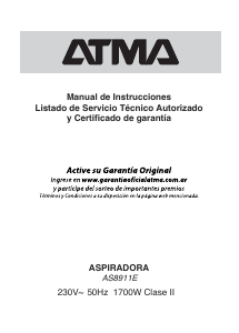 Manual de uso Atma AS8911E Aspirador