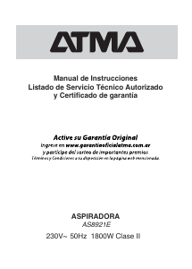 Manual de uso Atma AS8921E Aspirador