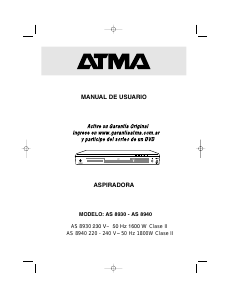 Manual de uso Atma AS8940 Aspirador