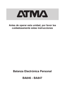 Manual de uso Atma BA846 Báscula