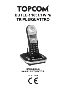 Mode d’emploi Topcom Butler 1651 Téléphone sans fil