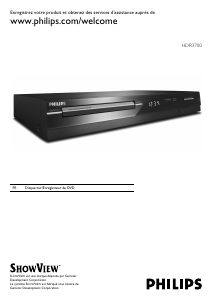 Mode d’emploi Philips HDR3700 Lecteur DVD