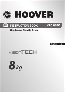 Manual Hoover VTC 680 C VisionTech Dryer