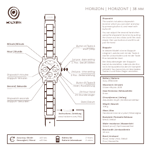 Handleiding Holzkern Cirrus Horloge