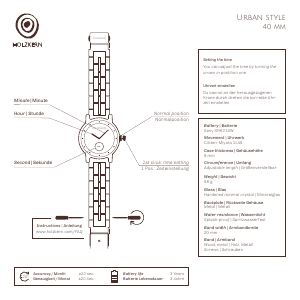 Bedienungsanleitung Holzkern Cocoon Armbanduhr