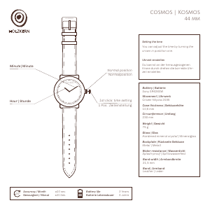 Handleiding Holzkern Jupiter Horloge