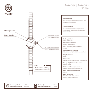 Handleiding Holzkern Santorin Horloge