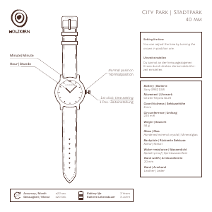 Handleiding Holzkern Ueno Park Horloge