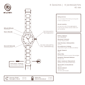 Bedienungsanleitung Holzkern Winternacht Armbanduhr