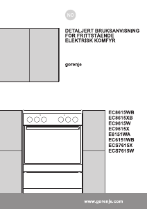 Bruksanvisning Gorenje EC9615 Komfyr