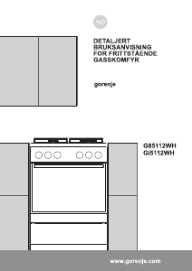 Bruksanvisning Gorenje G85112WH Komfyr