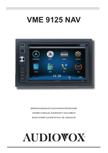 Manual Audiovox VME 9125 Car Navigation