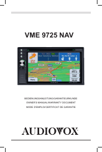 Manual Audiovox VME 9725 Car Navigation