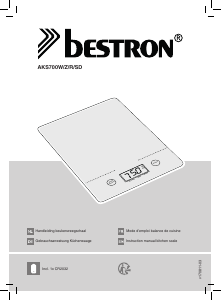 Handleiding Bestron AKS700R Keukenweegschaal