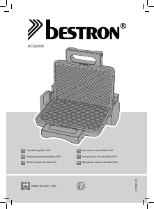 Manuale Bestron ACG2000 Grill a contatto