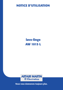 Mode d’emploi Arthur Martin-Electrolux AW 1015 L Lave-linge