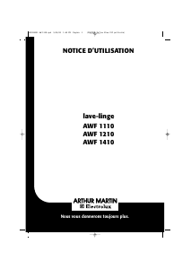 Mode d’emploi Arthur Martin-Electrolux AWF 1410 Lave-linge