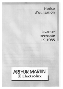 Mode d’emploi Arthur Martin-Electrolux LS 1085 Lave-linge séchant